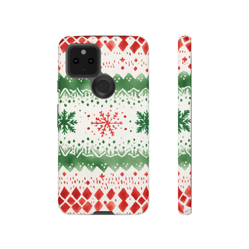 Watercolor Christmas Knitting - Impact Resistant Phone Case Google Pixel 5 5G Matte